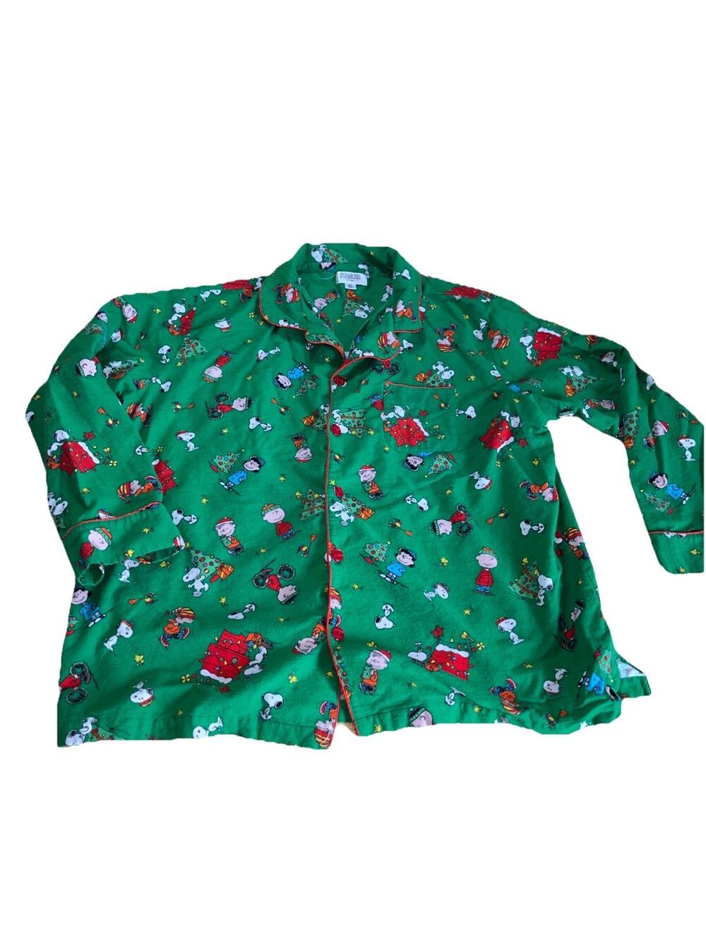 Peanuts Snoopy Charlie Brown Christmas Flannel Lounge Pajama Set Pants Shirt XXL - Picture 6 of 6
